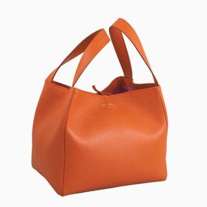 Claudia Firenze🌼DAISY - Italian Pebbled Leather Orange Top Handle Bag NWT